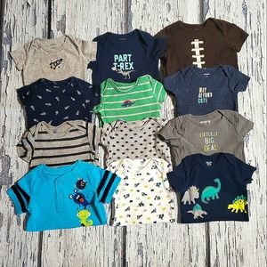 CARTER'S GERBER Baby One Piece Bodysuits Size 6 Months - Mixed Brands Set of 12